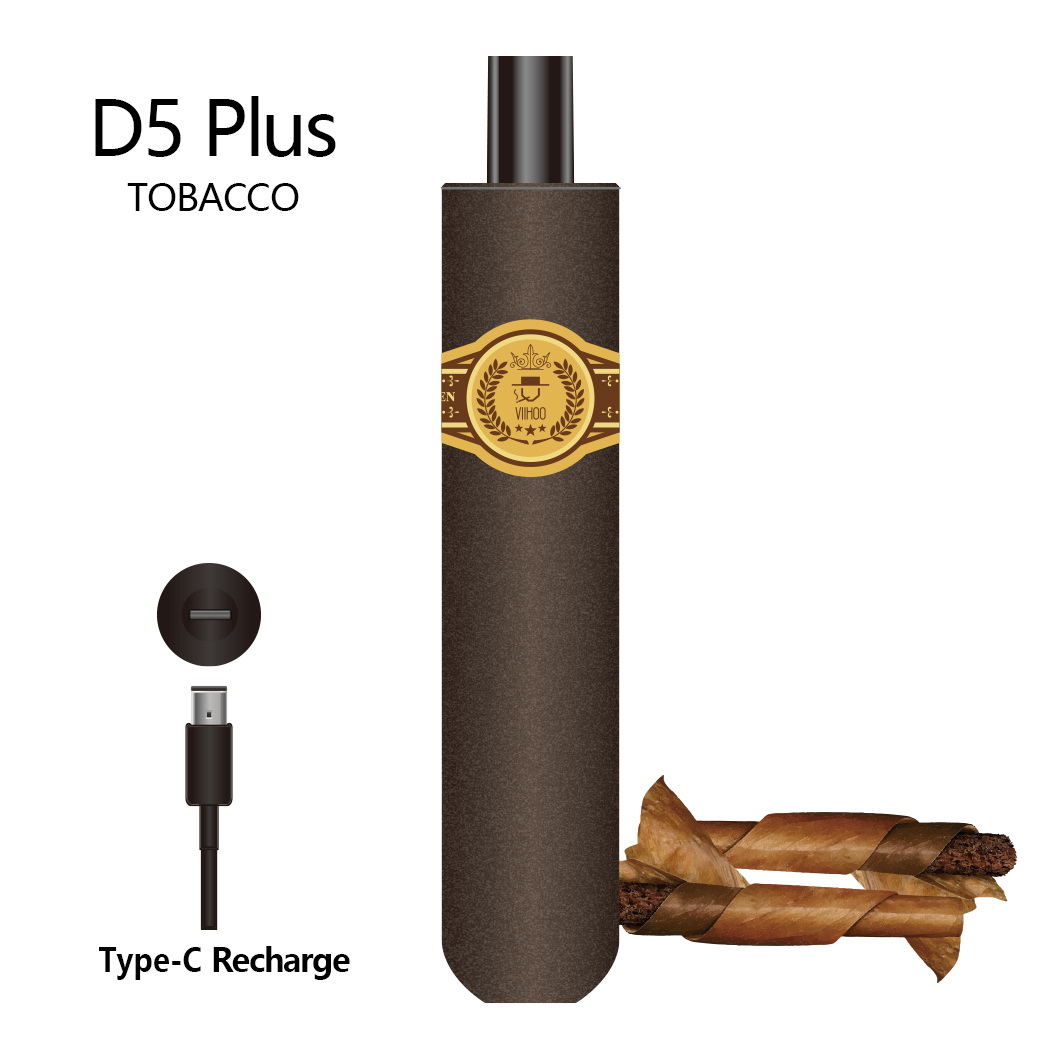 D5 Plus 1500 Puffs Type-C Rechargeable Electronic Cigarette