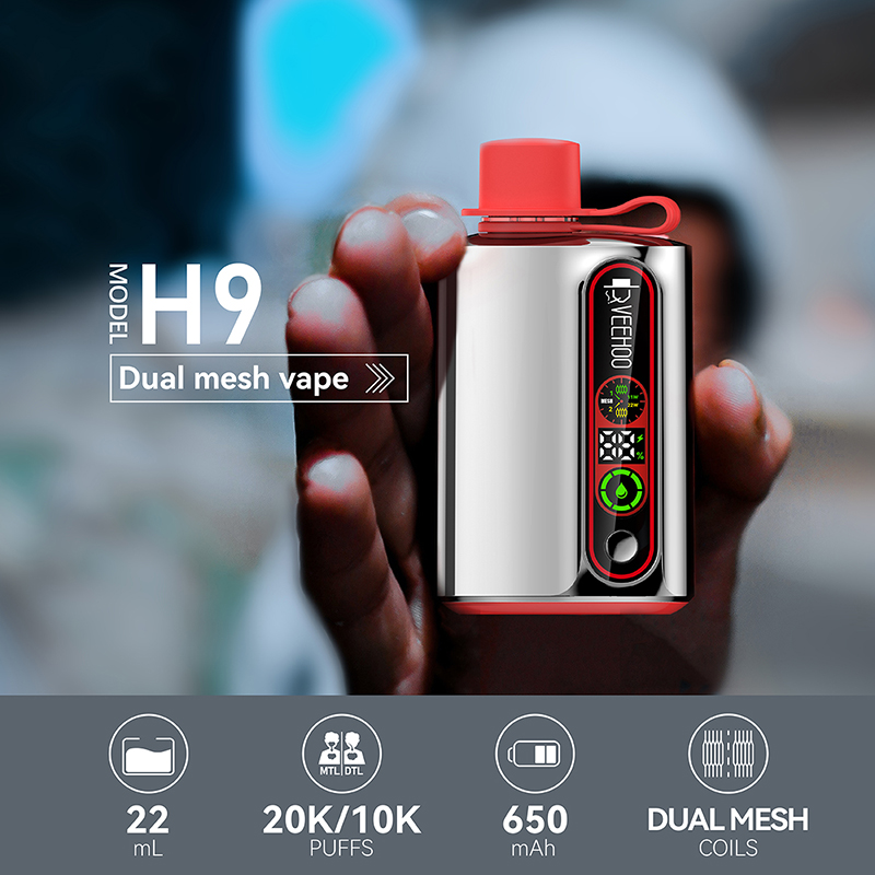 H9 20000puffs 22mL, Dual Mush Coil Disposable Vape